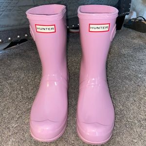 Hunter boots in pink